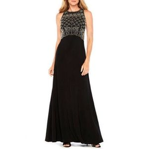 Jackie Jon Sleeveless Beaded Bodice Formal Dress